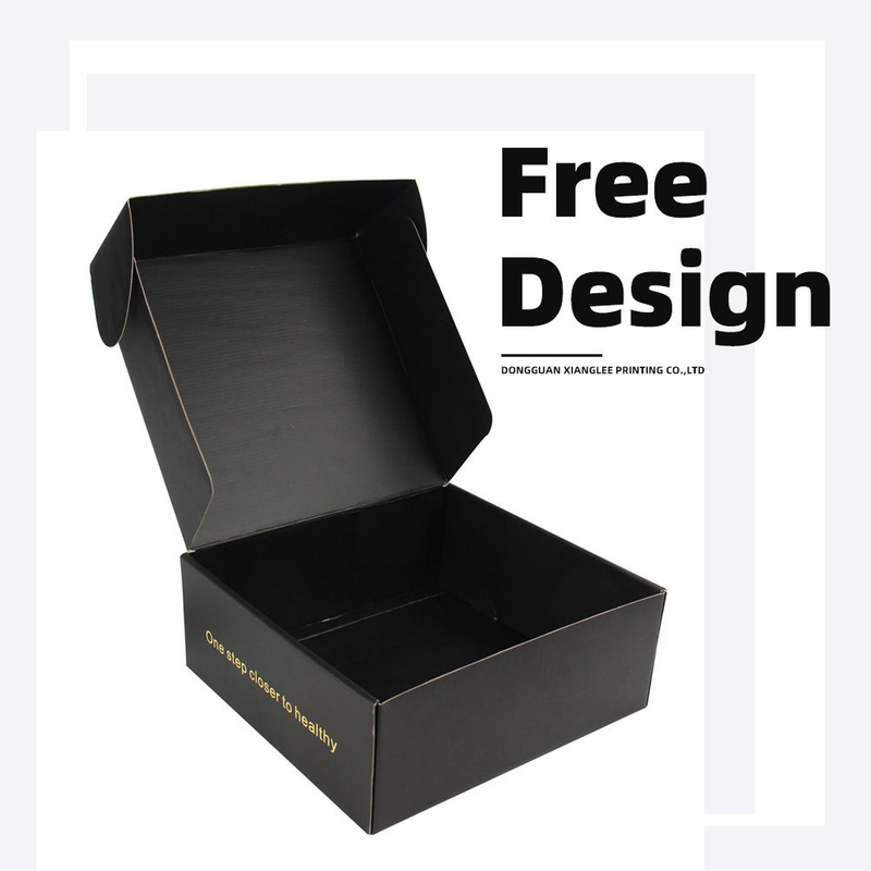 Xianglee New Trending Black Mailer Box Wholesale Custom Packaging Boxes Fashion Corrugated Foldable Printing Shipping Boxes