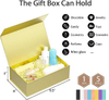 Rose Gold Gift Box, 9 .5x6x3'' Gift Boxes for Presents with Lids Magnetic Closure Rectangle Foldable for Bridesmaid Proposal Box