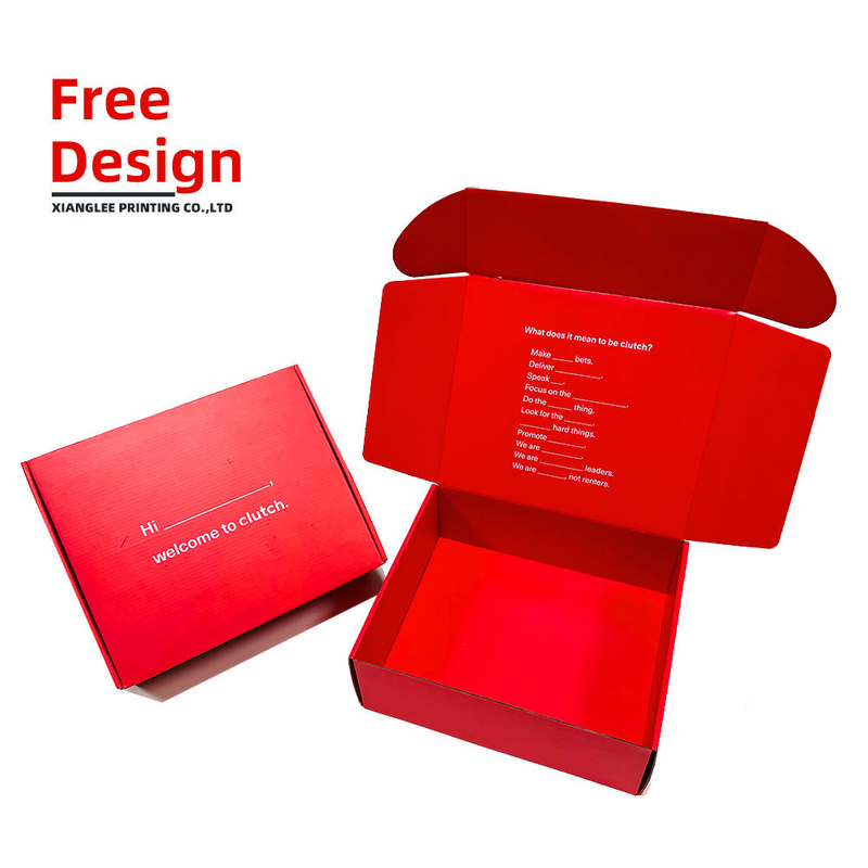 Custom printing red shipping packaging gift boxes Free sample packing shipping mailer box packaging with logo