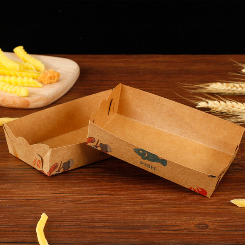 High Quality Disposable Kraft Paper Food Trays