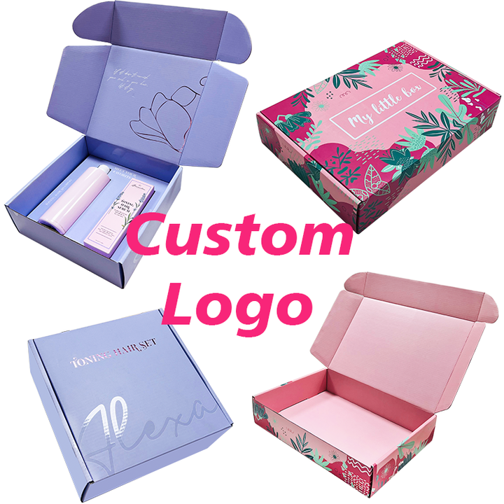 Customized Logo Apparel Garment Shipping Packaging Zip Lock Peel Off Closure Corrugated Shipping Paper Box Packing Custom Boxes