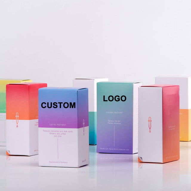 Custom logo Recycled Materials Coated Paper cosmetic packaging craft box Printing skin care cosmetic boxes