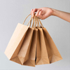 New Trending Shopping Handles Pvc Paper Bag With food packaging take away Kraft paper bag