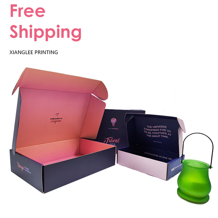 Free shipping custom arrival pink color customized size corrugated mailer paper gift box