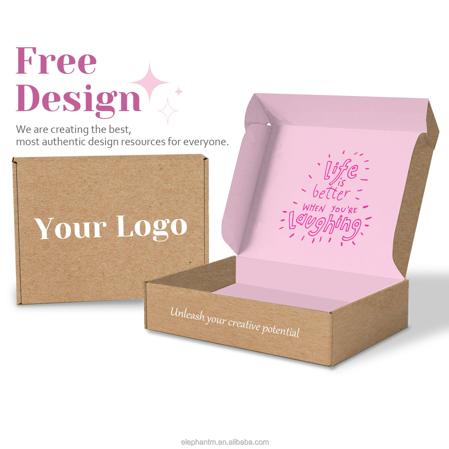 2024 Oem Manufacturer Custom Logo Pink Color Cosmetic Corrugated Packaging Mailer Box Shipping Box Paper Box With Good Quality