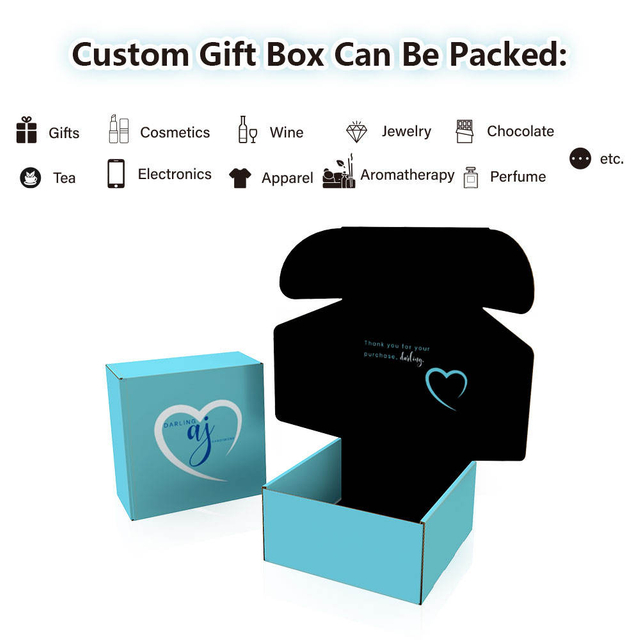 Customized logo pink corrugated gift paper mailer box packaging with gloss lamination