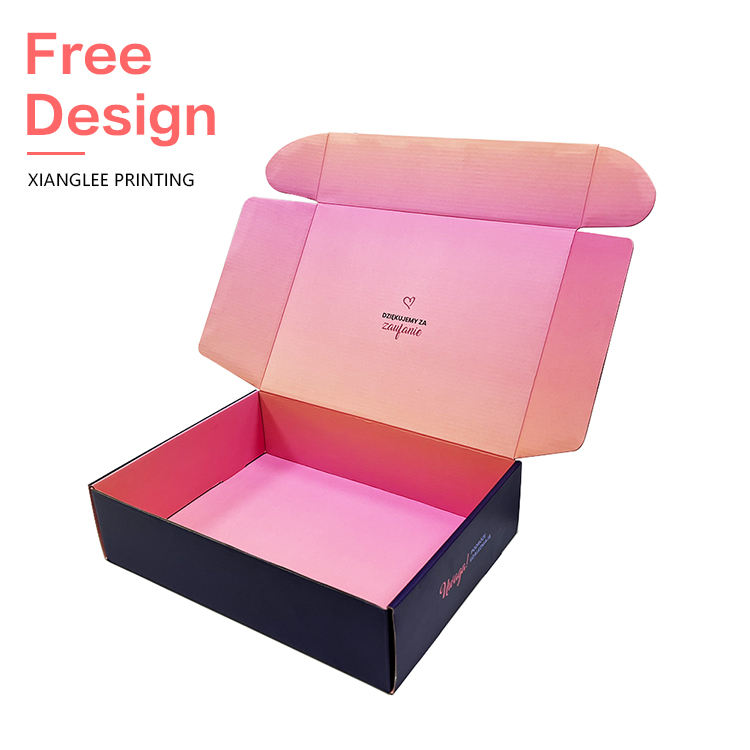 Oem Factory Custom Logo Pink Color Cosmetic Cloth Corrugated Packaging Mailer Box Shipping Paper Boxes With Quality Assurance