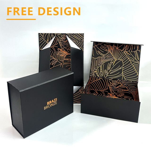 Luxury Black Book Shaped Rigid Cardboard Foldable Gift Box Custom Print Paper Clamshell Magnetic Gift Box